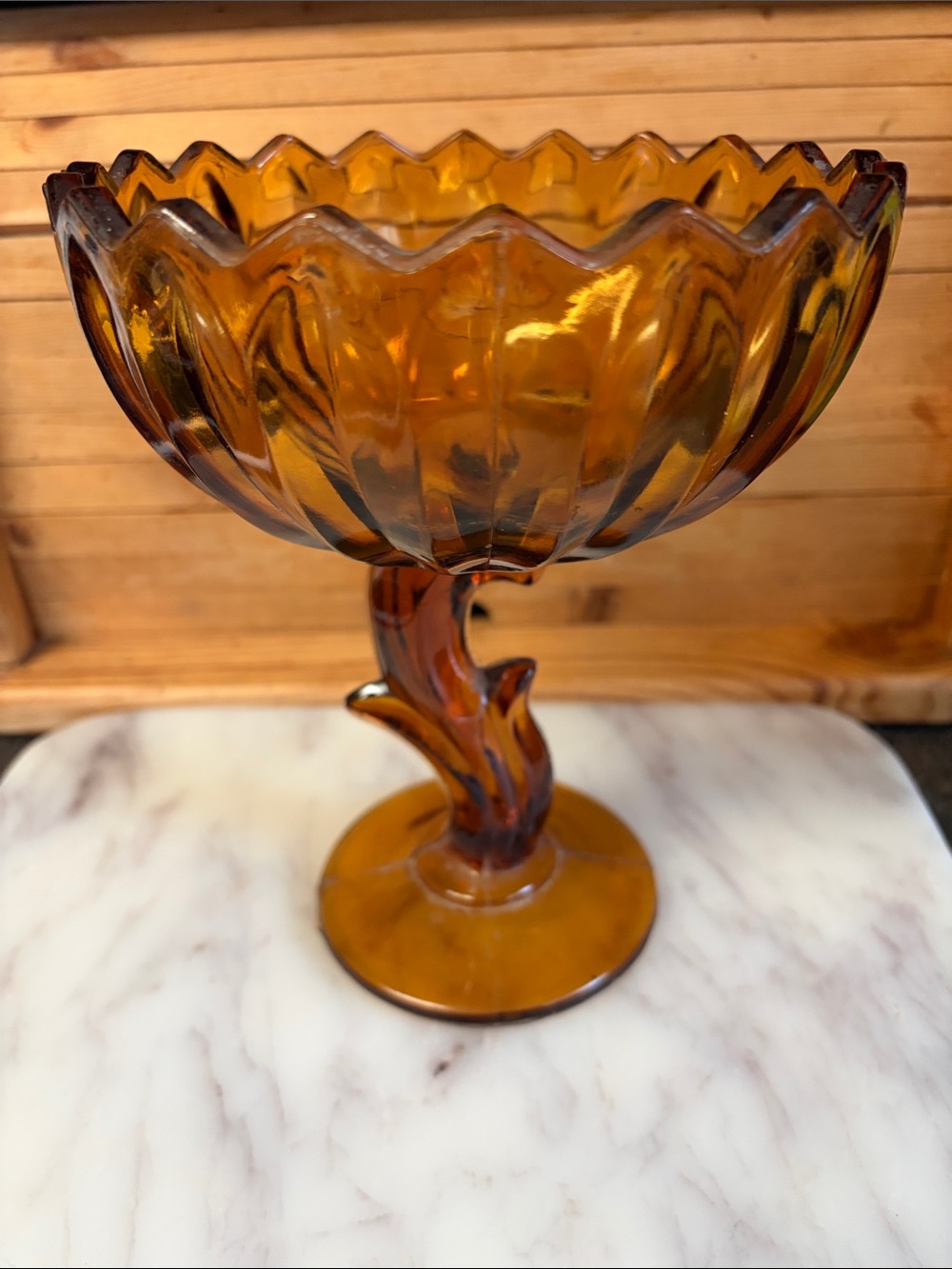 Indiana Glass Amber Glass Compote Bowl